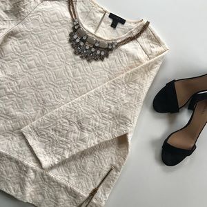 🌟 J. Crew geometric blouse with zippers